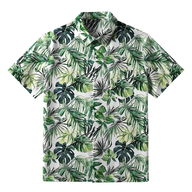 Tokyo-Tiger Tropical Leaf Dance Button-up Shirt