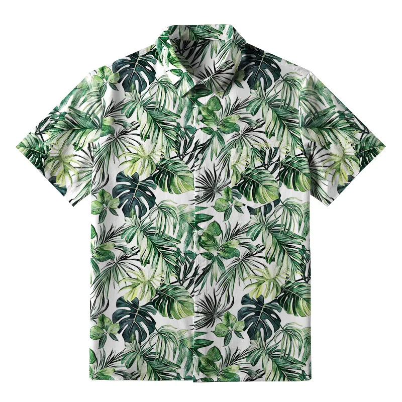 Tokyo-Tiger Tropical Leaf Dance Button-up Shirt