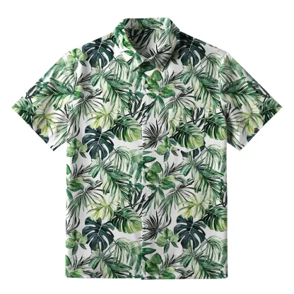 Tokyo-Tiger Tropical Leaf Dance Button-up Shirt
