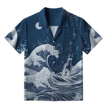 Tokyo-Tiger The Great Wave Off Beer Aloha Hawaiian Shirt