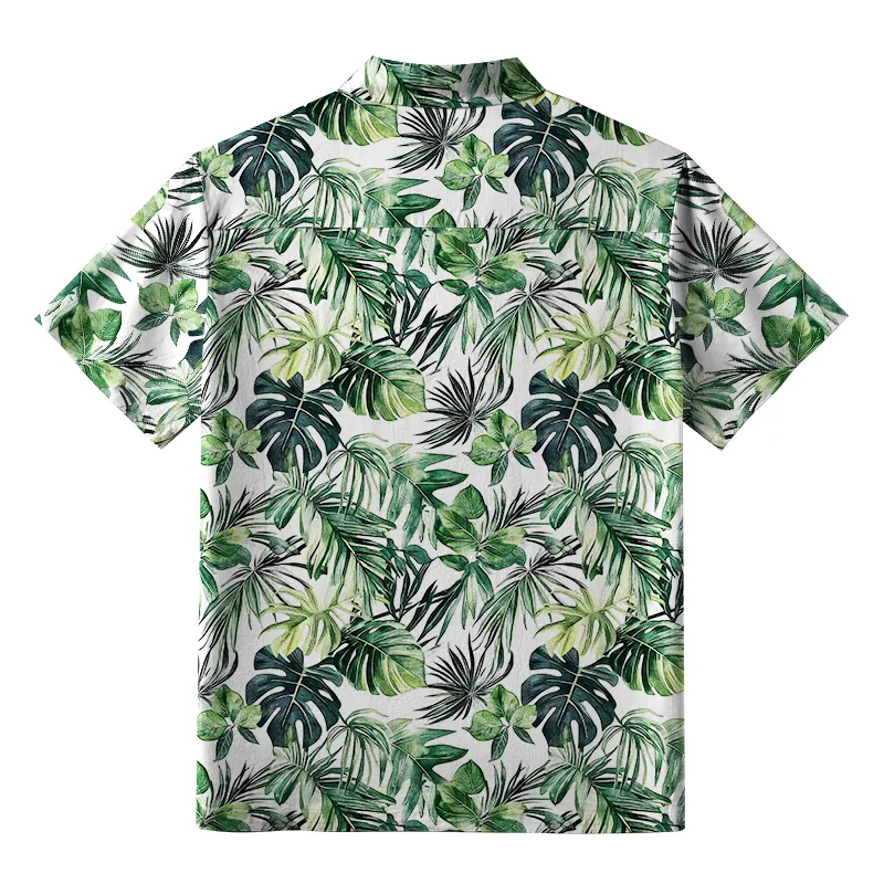 Tokyo-Tiger Tropical Leaf Dance Button-up Shirt