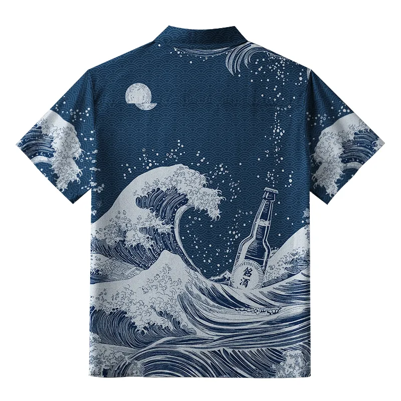 Tokyo-Tiger The Great Wave Off Beer Aloha Hawaiian Shirt