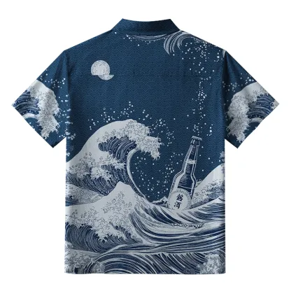 Tokyo-Tiger The Great Wave Off Beer Aloha Hawaiian Shirt