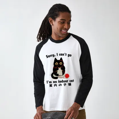 Tokyo-Tiger Indoor Cat Meme Raglan Long Sleeve T-shirt