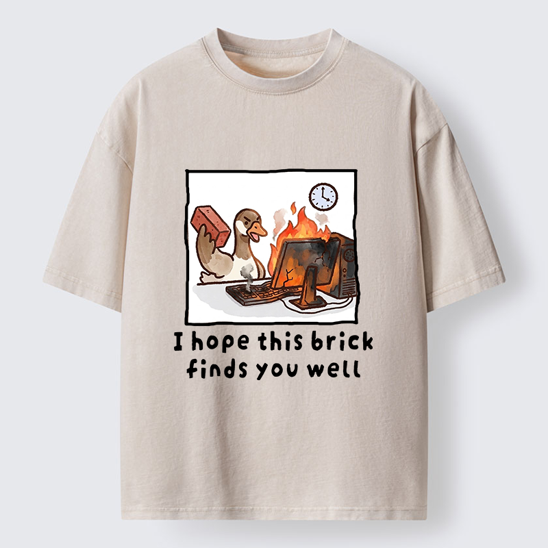 Tokyo-Tiger Office Angry Duck Graphic Washed T-Shirt