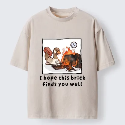 Tokyo-Tiger Office Angry Duck Graphic Washed T-Shirt