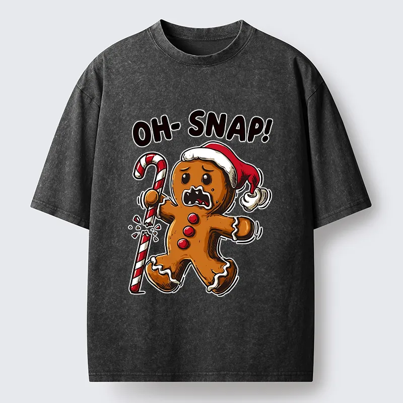 Tokyo-Tiger Funny Gingerbread With Broken Candy Cane Meme Washed T-Shirt