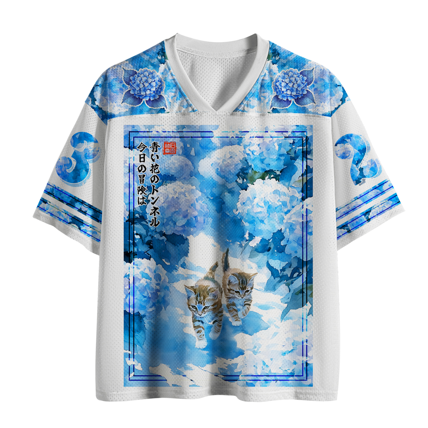 Tokyo-Tiger Cats In The Hydrangea Tunnel Mesh Jersey Sale