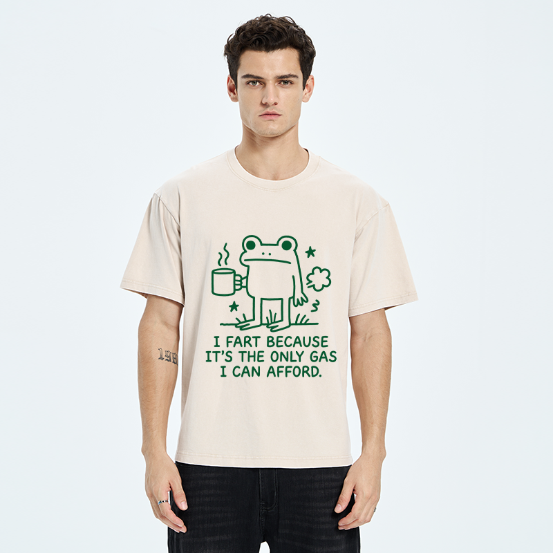 Tokyo-Tiger Funny Cute Frog Gas Meme Washed T-Shirt