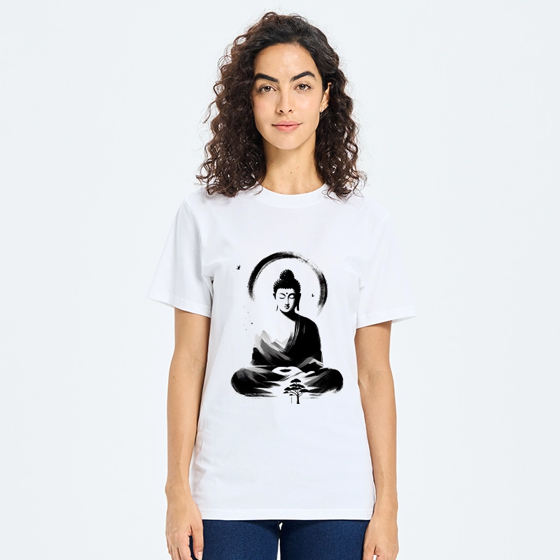 Tokyo-Tiger Serene Mountain Buddha Zen Art Classic T-Shirt