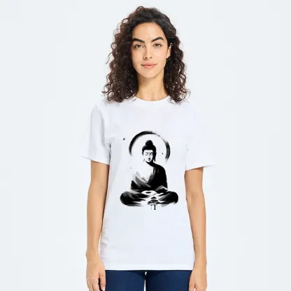 Tokyo-Tiger Serene Mountain Buddha Zen Art Classic T-Shirt