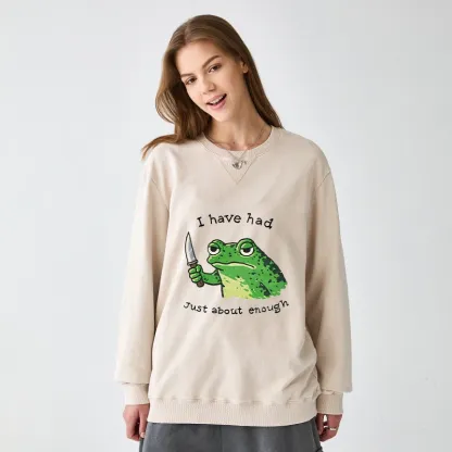 Tokyo-Tiger Impatient Frog Washed Terry Sweatshirt