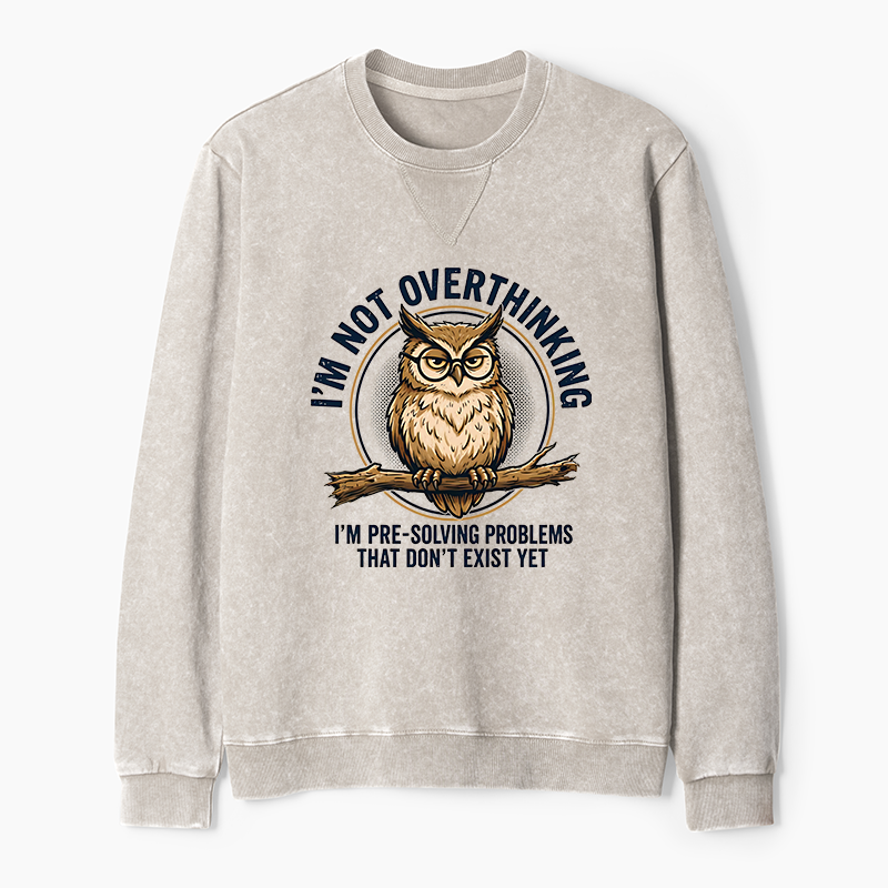 Tokyo-Tiger Overthink Master Owl Washed Terry Sweatshirt