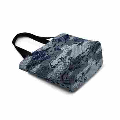 Tokyo-Tiger Elegant Floral Waves Zipper Tote Bag