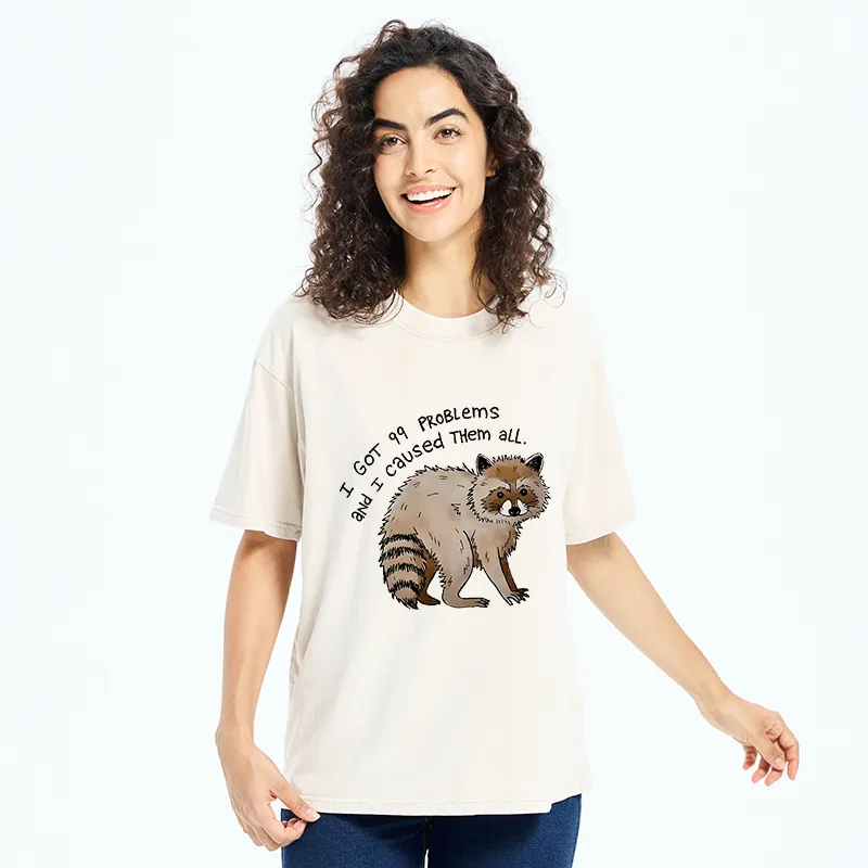 Tokyo-Tiger Raccoon Funny Meme Washed T-Shirt