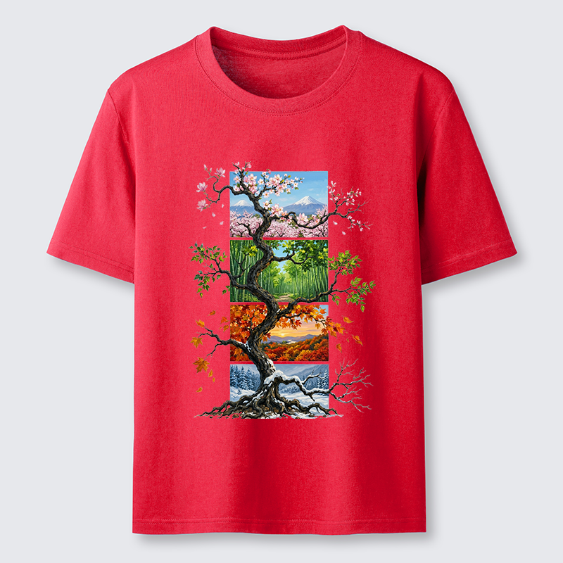 Tokyo-Tiger Nature Four Seasons Tree Art Classic T-Shirt