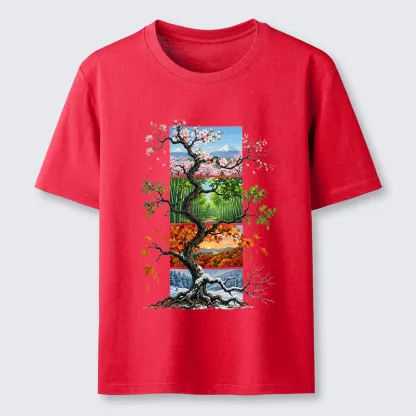 Tokyo-Tiger Nature Four Seasons Tree Art Classic T-Shirt