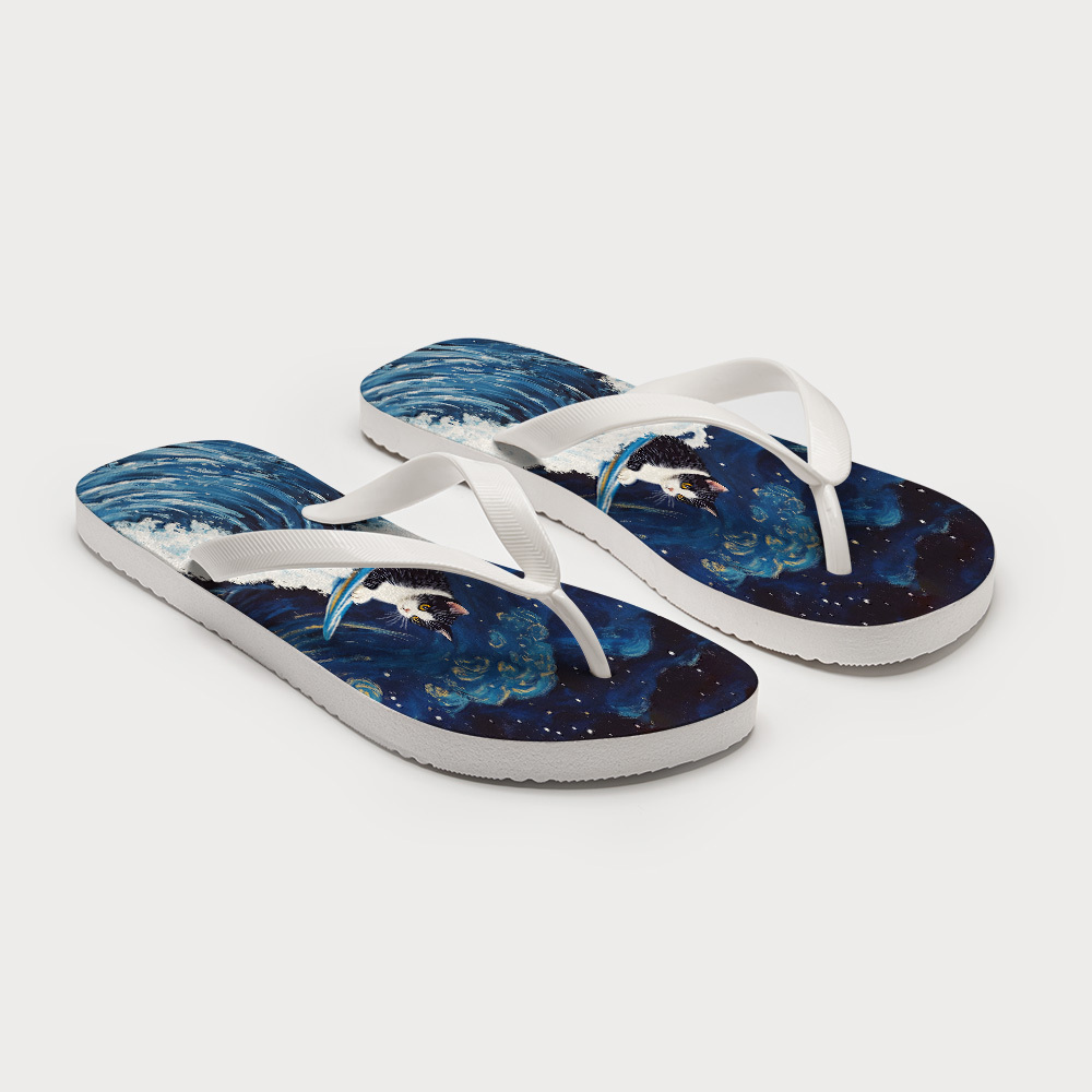 Tokyo-Tiger The Great Wave Off Cat Flip Flops