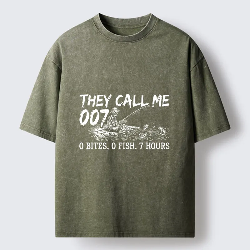 Tokyo-Tiger Funny Skeleton Fishing Meme Washed T-Shirt