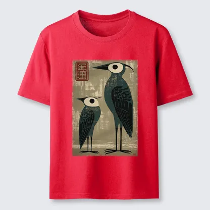 Tokyo-Tiger Retro Two Birds Art Classic T-Shirt