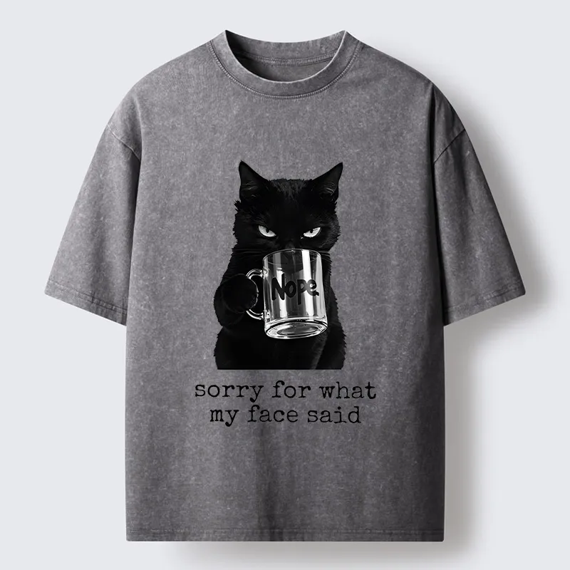Tokyo‑Tiger Funny Sassy Cat Washed T‑Shirt