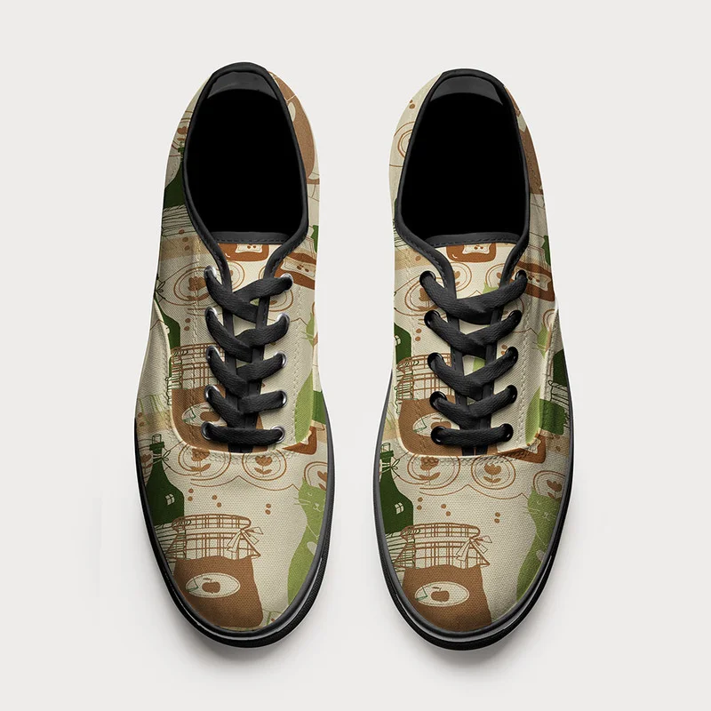 Tokyo-Tiger Cat On The Shelf Canvas Shoes