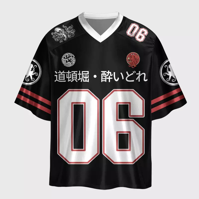 Tokyo-Tiger Vintage Japanese Octopus Glossy Oversized Jersey