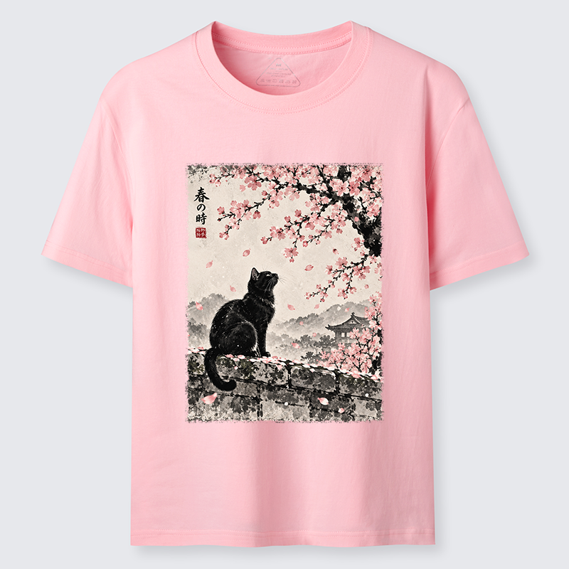 Tokyo-Tiger Spring Black Cat Art Classic T-Shirt