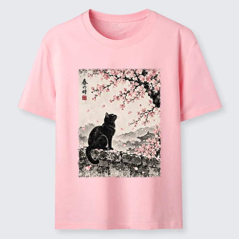 Tokyo-Tiger Spring Black Cat Art Classic T-Shirt