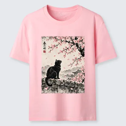 Tokyo-Tiger Spring Black Cat Art Classic T-Shirt