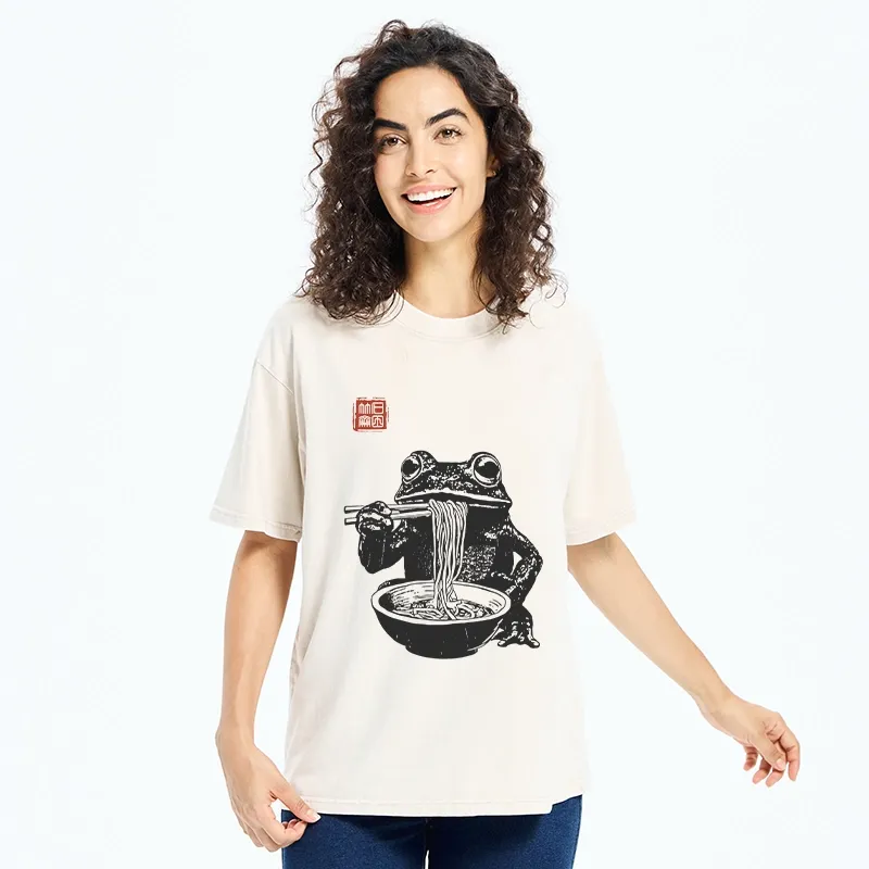 Tokyo-Tiger Noodle Time for Froggy Washed T-Shirt