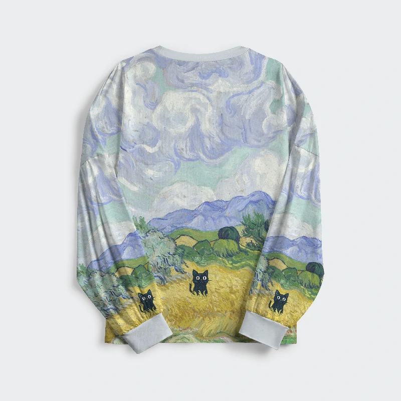 Tokyo-Tiger Black Cat In The Wheat Field Family Pajama Sets