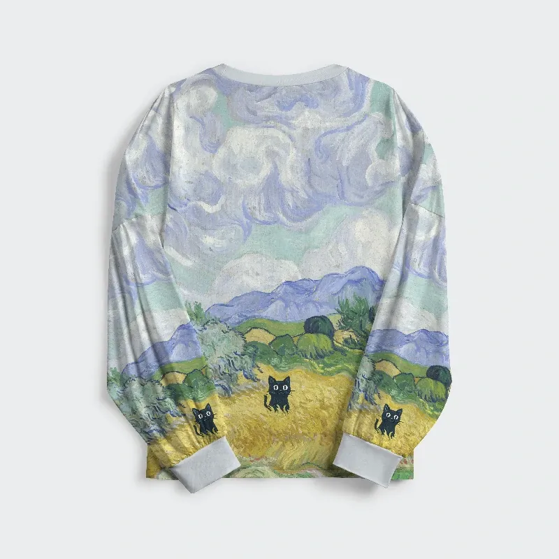 Tokyo-Tiger Black Cat In The Wheat Field Family Pajama Sets