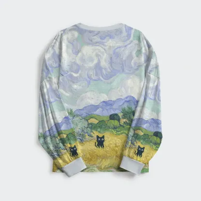 Tokyo-Tiger Black Cat In The Wheat Field Family Pajama Sets