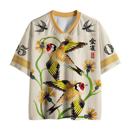 Tokyo-Tiger Floral Goldfinch Mesh Jersey