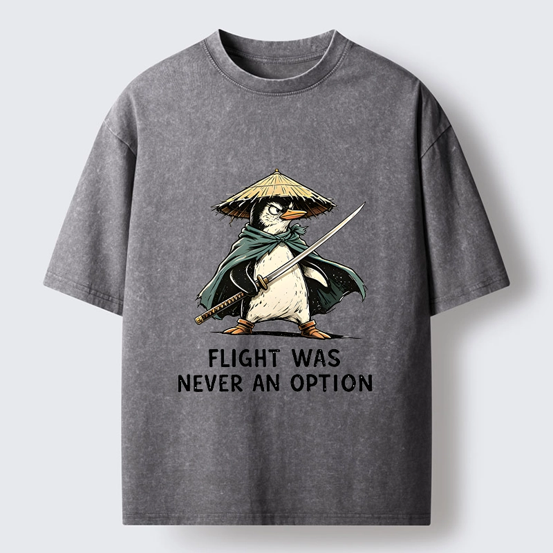 Tokyo‑Tiger Samurai Penguin Washed T‑Shirt