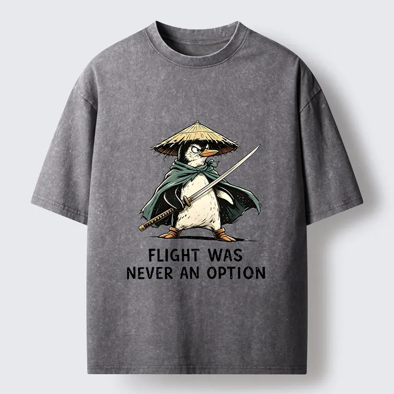 Tokyo‑Tiger Samurai Penguin Washed T‑Shirt
