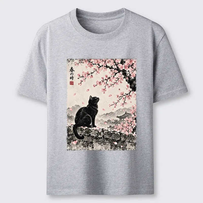 Tokyo-Tiger Spring Black Cat Art Classic T-Shirt Sale