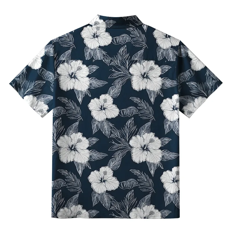 Tokyo-Tiger Floral Leaf Silhouette Button-up Shirt