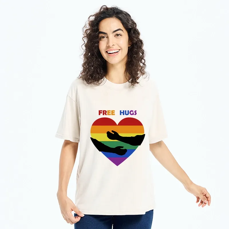 Tokyo-Tiger Spread Love With Free Hugs Washed T-Shirt