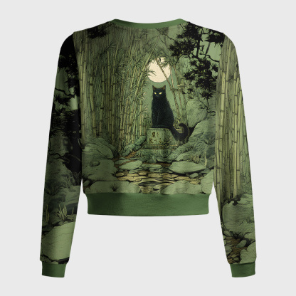 Tokyo-Tiger Cat Under The Moon Women's Lightweight Cardigan