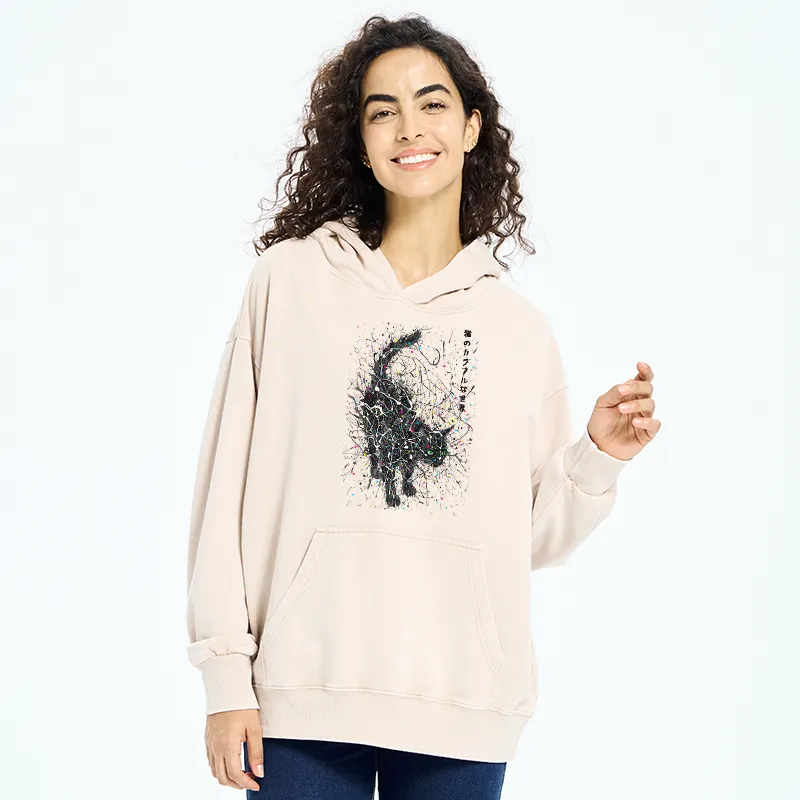 Tokyo-Tiger In The Spectrum Of Cats Washed Hoodie