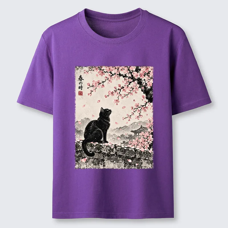 Tokyo-Tiger Spring Black Cat Art Classic T-Shirt