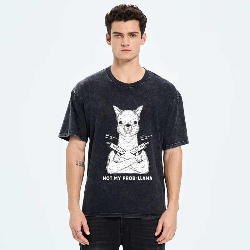 Tokyo-Tiger funny Alpaca Washed T-Shirt