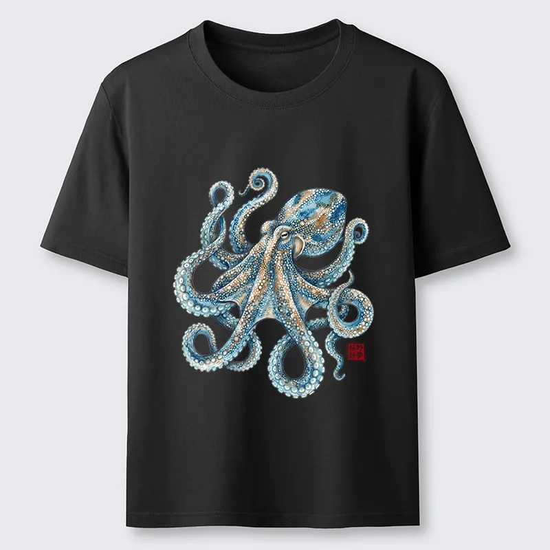 Tokyo-Tiger Ocean Octopus Art Classic T-Shirt
