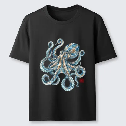 Tokyo-Tiger Ocean Octopus Art Classic T-Shirt