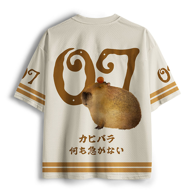 Tokyo-Tiger Calm Capybara Illustration Mesh Jersey