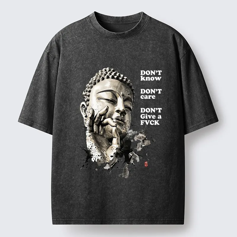 Tokyo‑Tiger Chill Buddha Meme Washed T‑Shirt