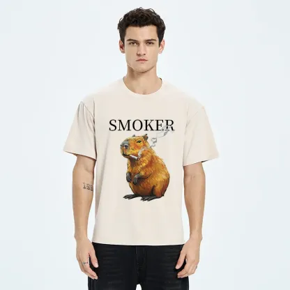 Tokyo-Tiger Obese Smokers Washed T-Shirt