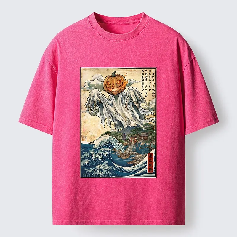 Tokyo‑Tiger Pumpkin Yokai Washed T‑Shirt